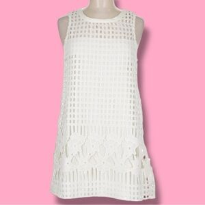 Simply Couture Size XL White Lined Cotton/Poly Lace Sleeveless Dress/Tunic